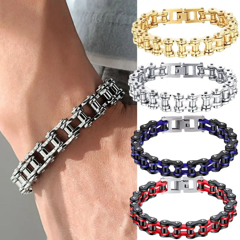 PULSEIRA MASCULINA PUNK ROCK 316L AÇO INOXIDÁVEL