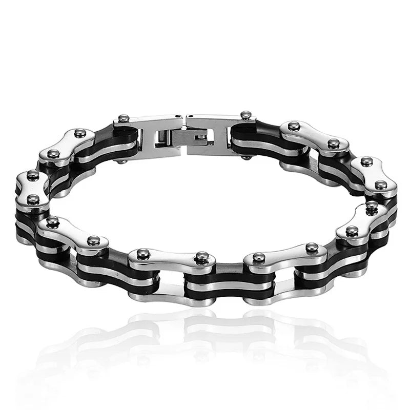 PULSEIRA MASCULINA PUNK ROCK 316L AÇO INOXIDÁVEL