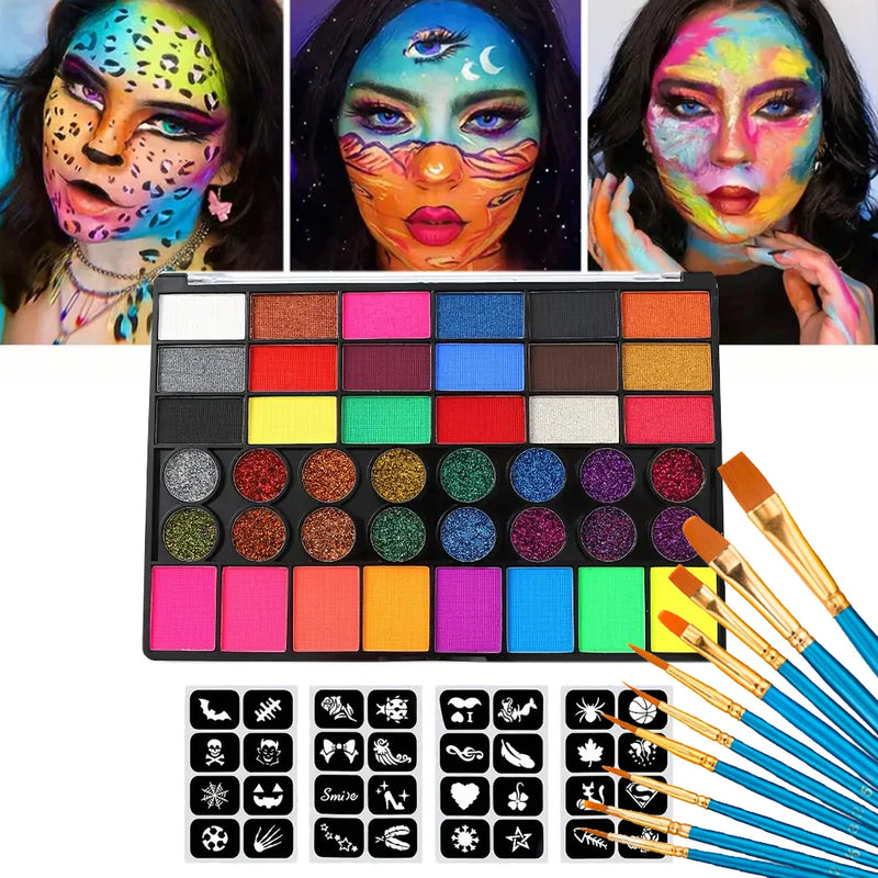 Conjunto de pintura facial Carnavalesca 42 cores